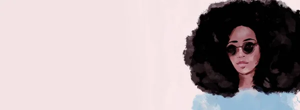 Черная Африканка Тюрбаном Волосах Живопись Черной Женщины Арт Афро Девушка — стоковое фото