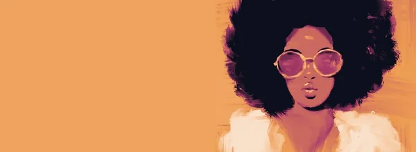 Zwarte Vrouw Kleurrijke Digitale Schilderij — Stockfoto