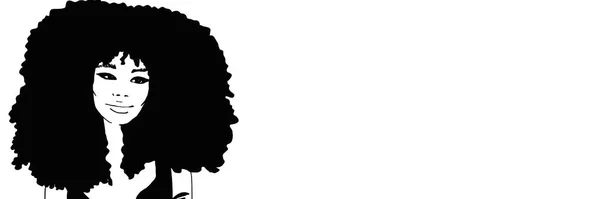 アフロヘア女性のヘアスタイルイラスト — ストック写真