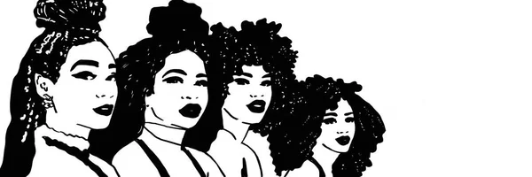 黒髪女性とともにアフロ — ストック写真