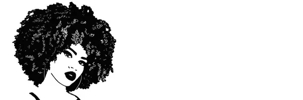 黒髪女性とともにアフロ — ストック写真