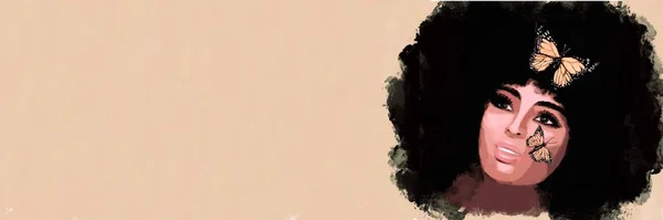 Афро Жінка Волосся Ілюстрація Краси — стокове фото