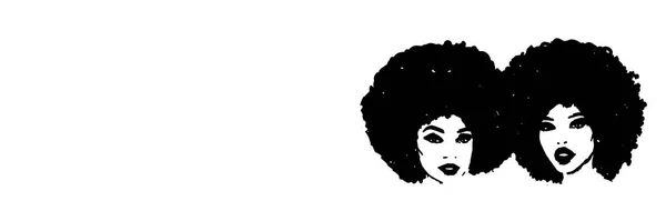 Afro Kvinna Frisyr Illustration Konst — Stockfoto