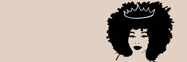 Природно Кучеряве Волосся Чорна Принцеса Або Африканська Королева — стокове фото