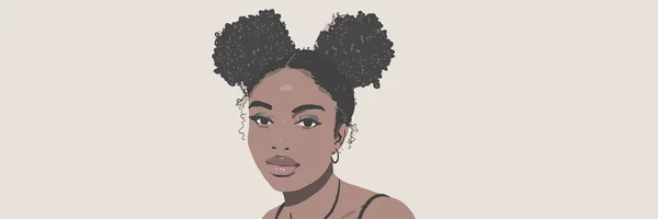 Peinado Natural Mujer Joven Negro —  Fotos de Stock