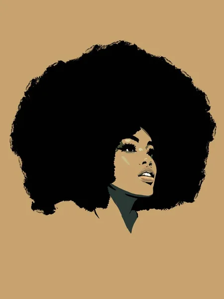 Zwart Afro Koningin Met Groot Afro — Stockfoto