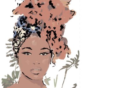 Kafasını sarmalayan kadın. 