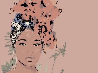 Kafasını sarmalayan kadın. 