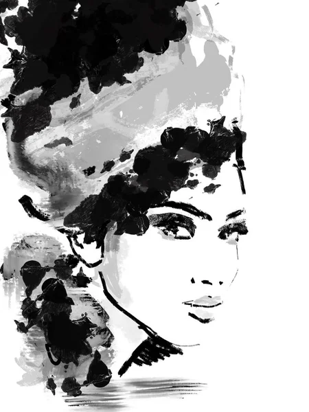 Mulher Negra Com Cabelo Afro — Fotografia de Stock