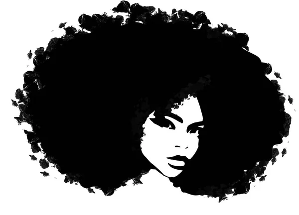 Zwarte Vrouw Met Afro Haar — Stockfoto