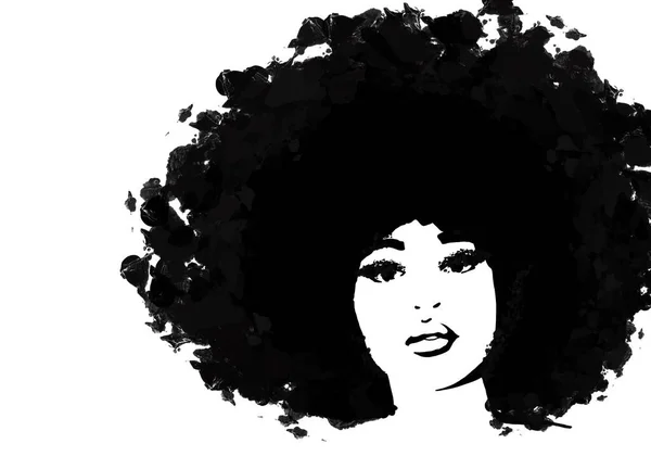 Mulher Negra Com Cabelo Afro — Fotografia de Stock