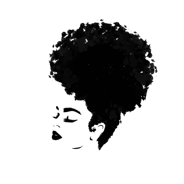 Mulher Negra Com Cabelo Afro — Fotografia de Stock