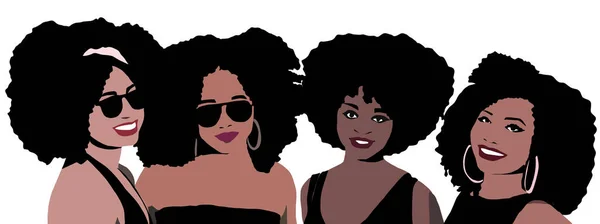 Gruppo Amiche Afro Africane Che Ridono Donna Affari Nera Con — Foto Stock