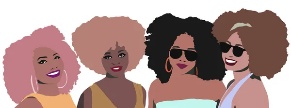 Grupo Mujeres Africanas Afro Amigas Riendo Mujer Negra Negocios Con —  Fotos de Stock