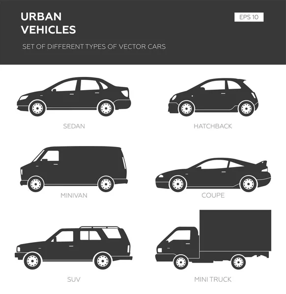 Projeto Transporte Sobre Fundo Branco Ilustração Vetorial Conjunto Ícones Carro —  Vetores de Stock