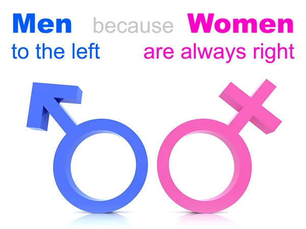 Men vs Women Directions — Stockfoto