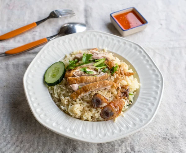 Hainanese Chicken Rice — Stock Photo, Image