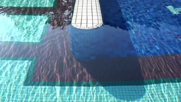 Piscina Con Sombra Reflejos Luz Movimiento Lento — Vídeos de Stock