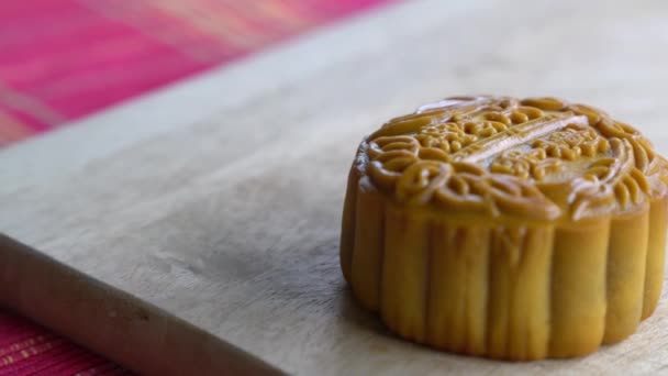 Mooncake Pastel Tradicional Chino Para Festival Mediados Otoño — Vídeos de Stock