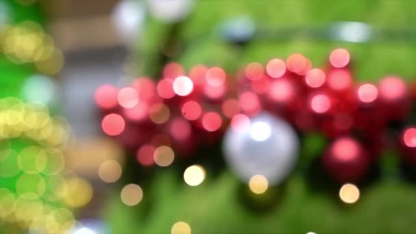 Bokeh Fondo Borroso Abstracto Decoración Navidad Con Luces Parpadeantes Concepto — Vídeos de Stock
