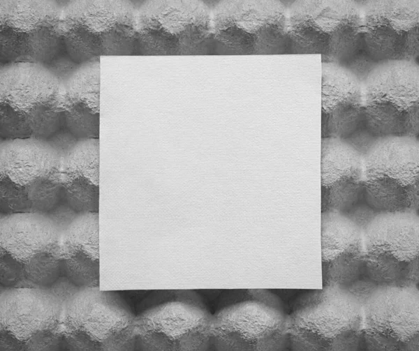 Karton Yumurta Tepsisinin Üstündeki Boş Kağıt Boşluğu Kopyala — Stok fotoğraf