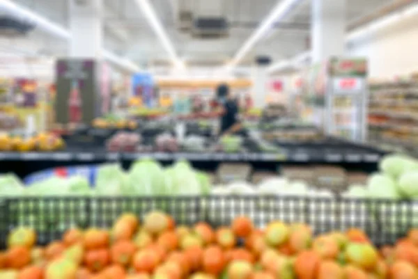 Покупки Продуктовом Супермаркете Свежий Раздел Дефокусировка — стоковое фото