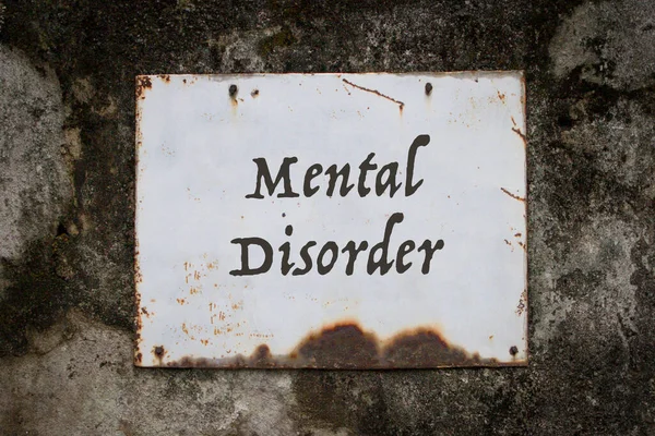 Mental Disorder Words Grunge Metal Board Wall — Stock Photo, Image