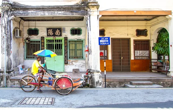 Riksja in Georgetown, Penang, Maleisië — Stockfoto