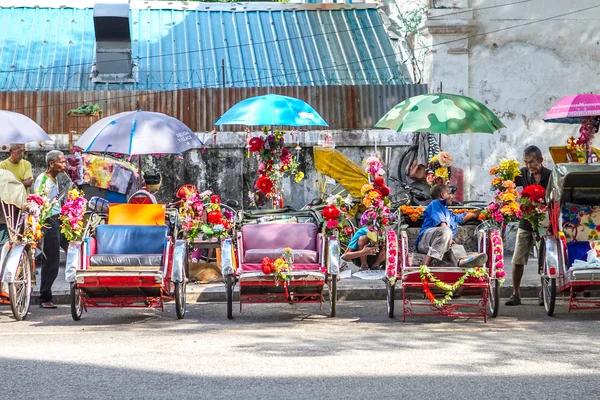 Trishaws v Georgetownu Penang — Stock fotografie