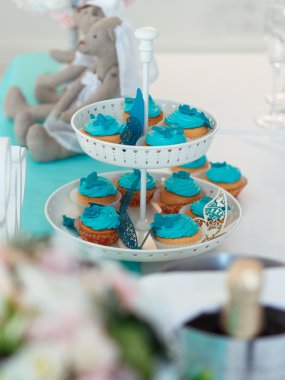 Şeker bar masa tiffany renkli bir düğün günü olarak