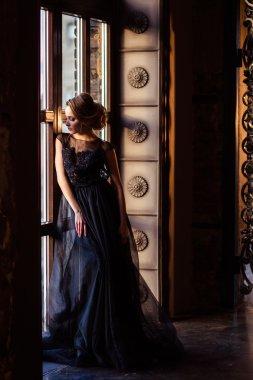 muhteşem Abiye güzel zarif genç kadın portresi