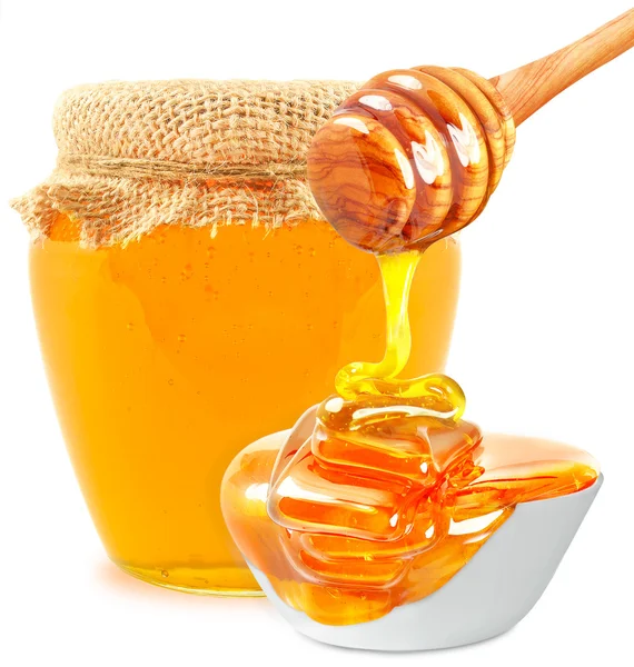 Honey dripping isolated — Stock Photo, Image