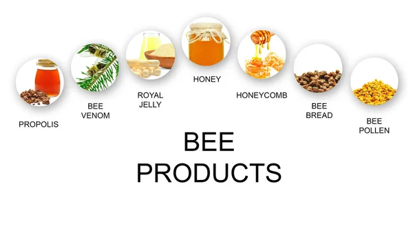 Bee Products Isolated White Background — Stock Photo, Image