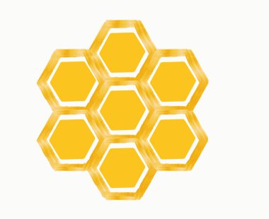 Beyaz arkaplanda izole edilmiş bal peteği