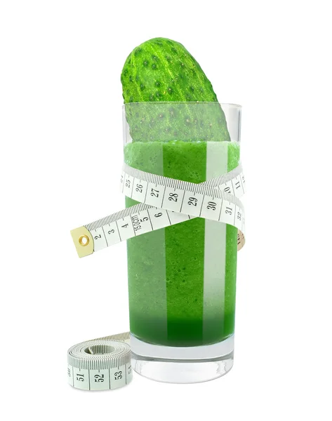 Cucumber juice and meter — Stock Photo, Image