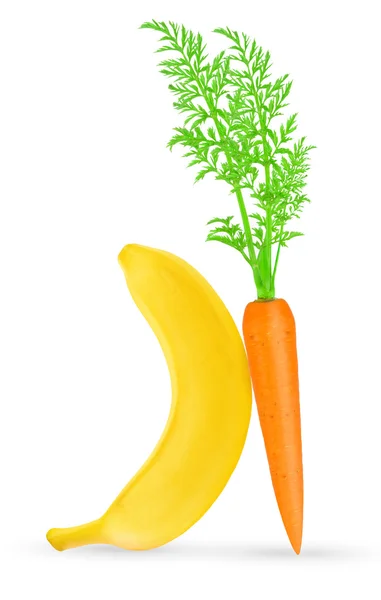 Banaan en wortel — Stockfoto