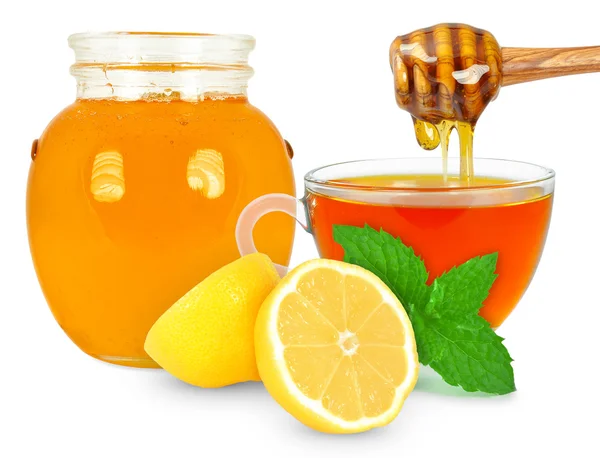 Lemon tea with honey — Stock Photo, Image