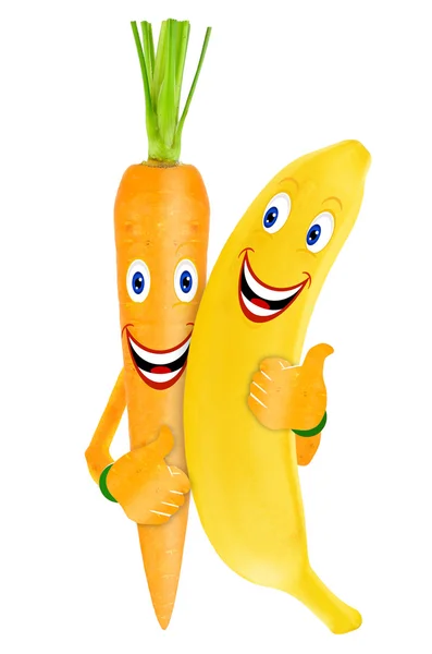 Морковь и банан — стоковое фото