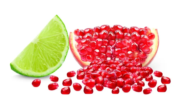 Pomegranate and lime — Stock Photo, Image