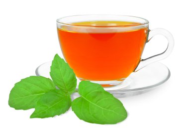 Çay fesleğen ile