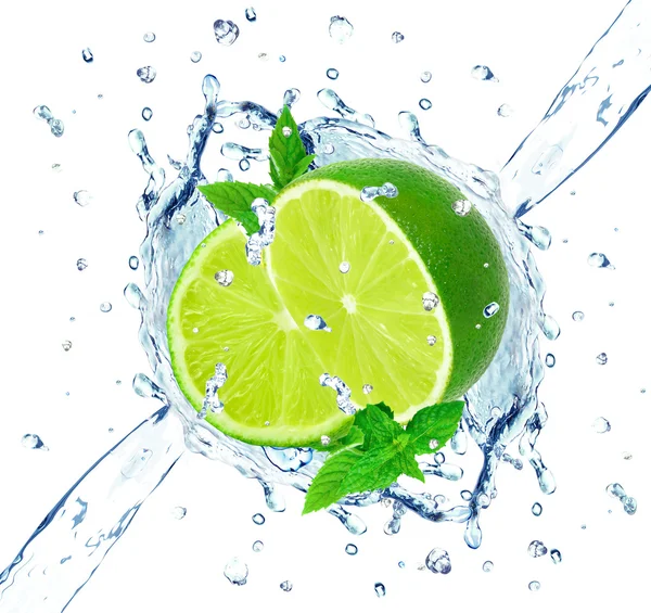 Lime and water splash — Stock Photo © iquazu 66751305