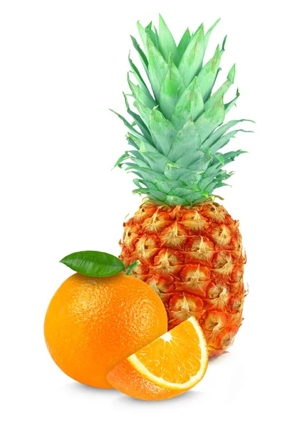 Ananas und Orange — Stockfoto