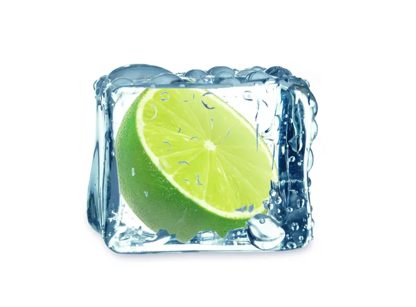 Cubo di calce e ghiaccio — Foto Stock