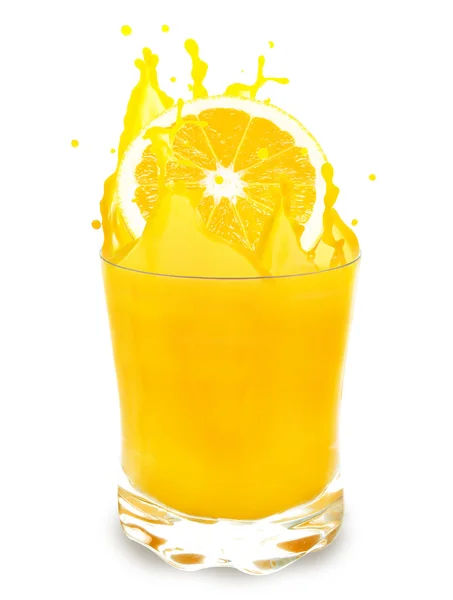 Orangensaft spritzt — Stockfoto