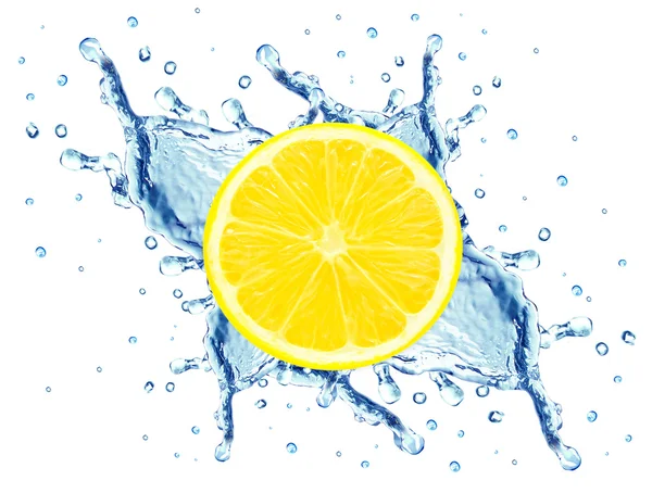 레몬 스플래시 절연 — 스톡 사진