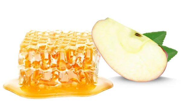 Honeycomb och apple — Stockfoto