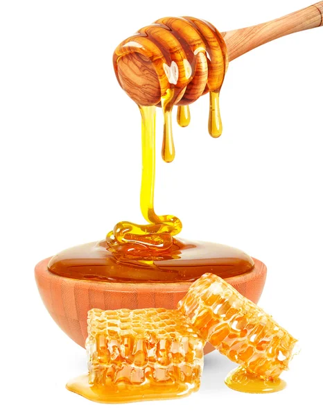 Honey bowl isolated — Stock Photo, Image