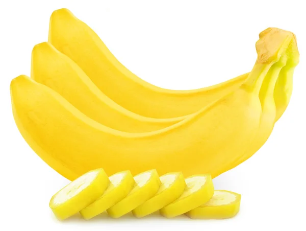 Bananen segment geïsoleerd — Stockfoto