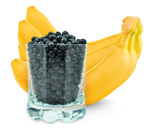 Bananen und Blaubeeren — Stockfoto