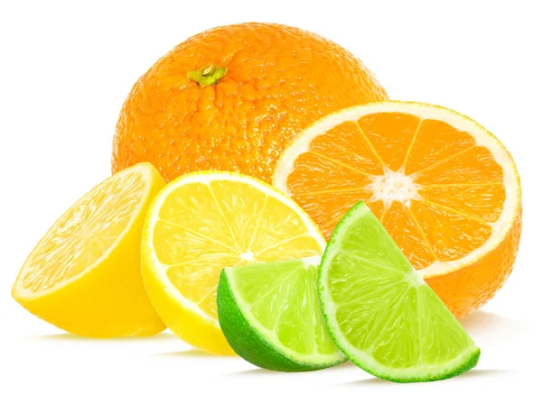 白で隔離される柑橘類 — ストック写真